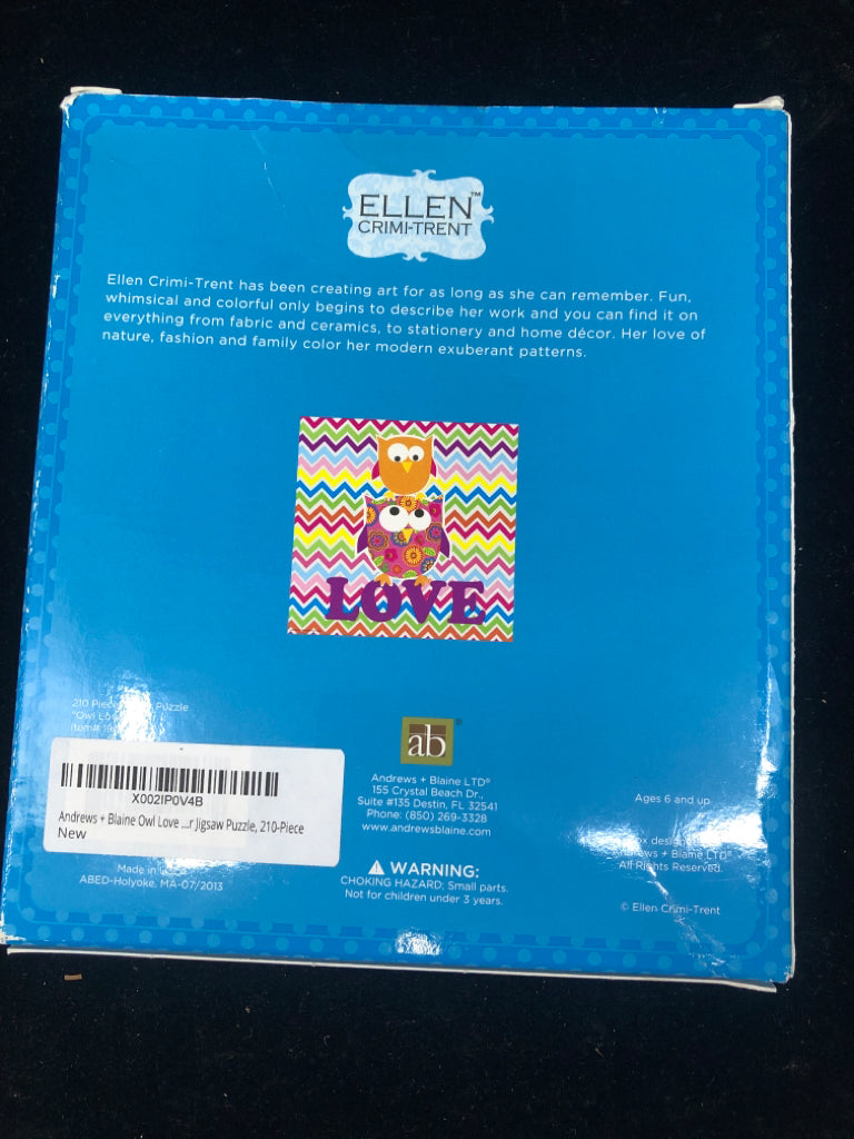 NIB OWL GLITTER PUZZLE.
