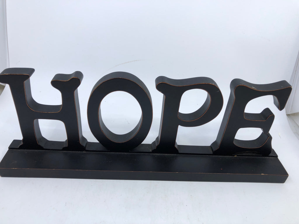 HOPE WOOD SIGN SHELF DECOR.