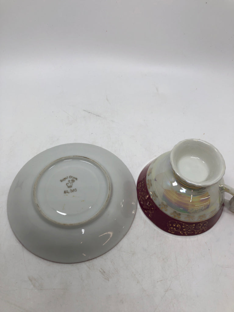 VTG PINK VICTORIAN CUP/SAUCER.