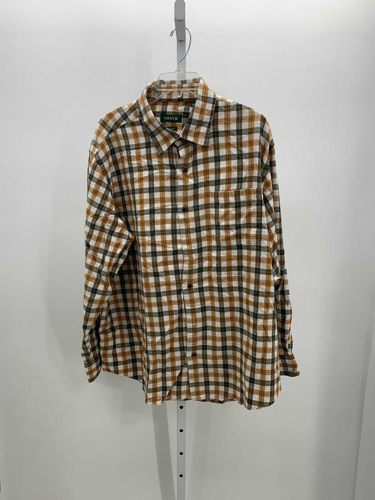 GREEN PLAID BTN DOWN