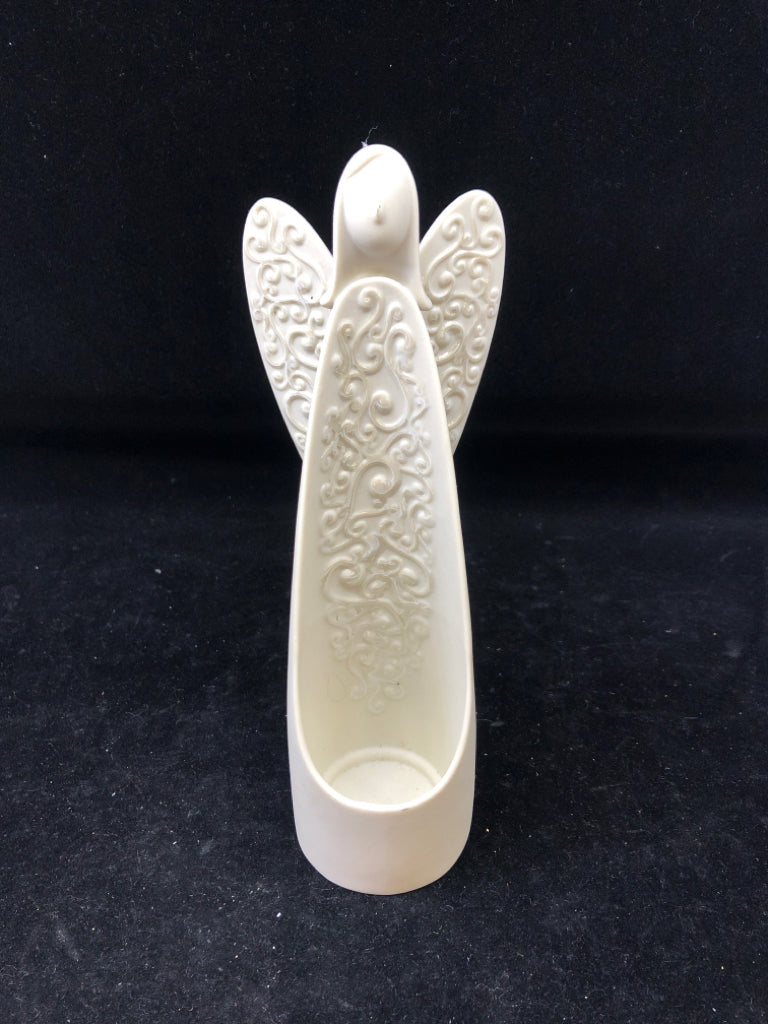 CERAMIC ANGEL TEA LIGHT HOLDER.