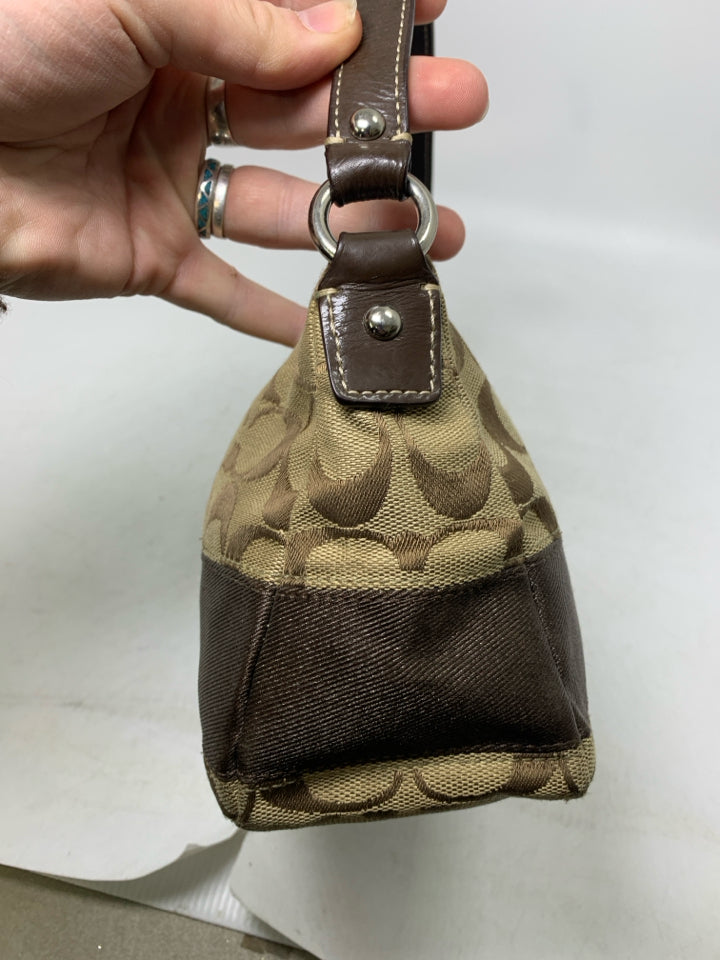 Vintage Coach Signature C Canvas Stripe Mini Shoulder Bag/Pouchette *Some Exteri