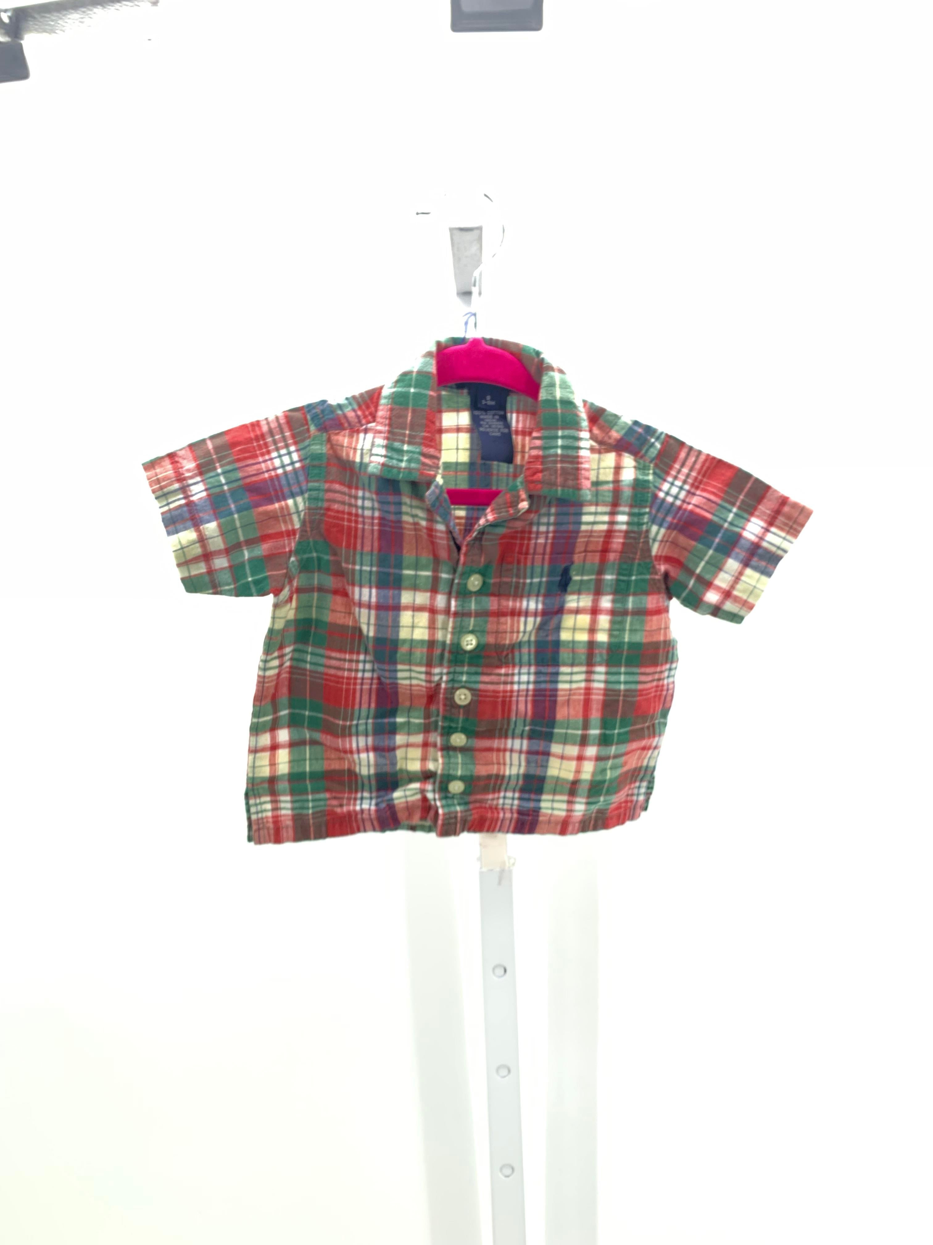 GREEN PLAID BTN DOWN