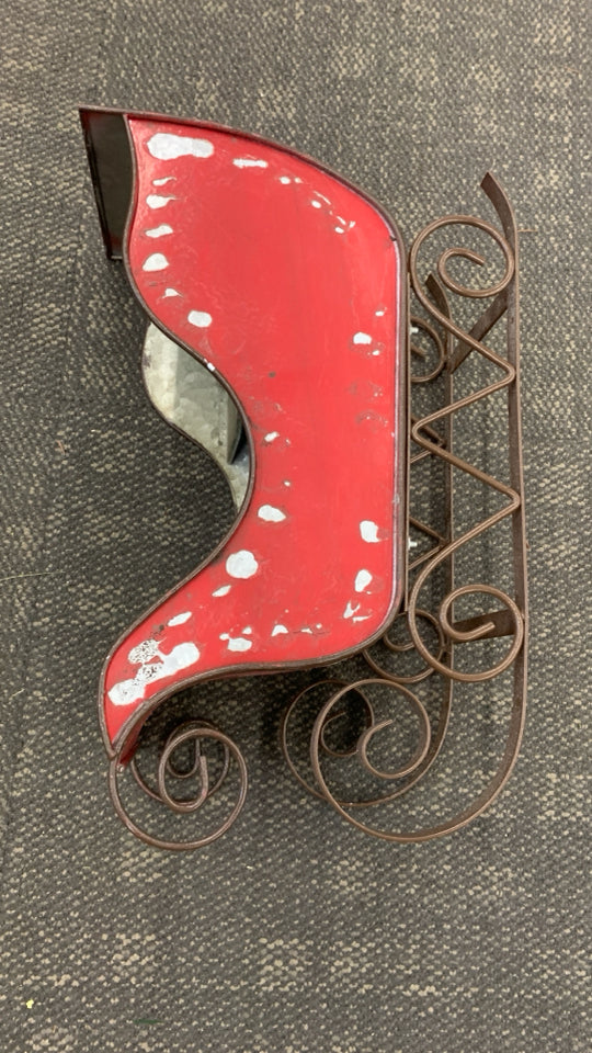 RED METAL SLEIGH.