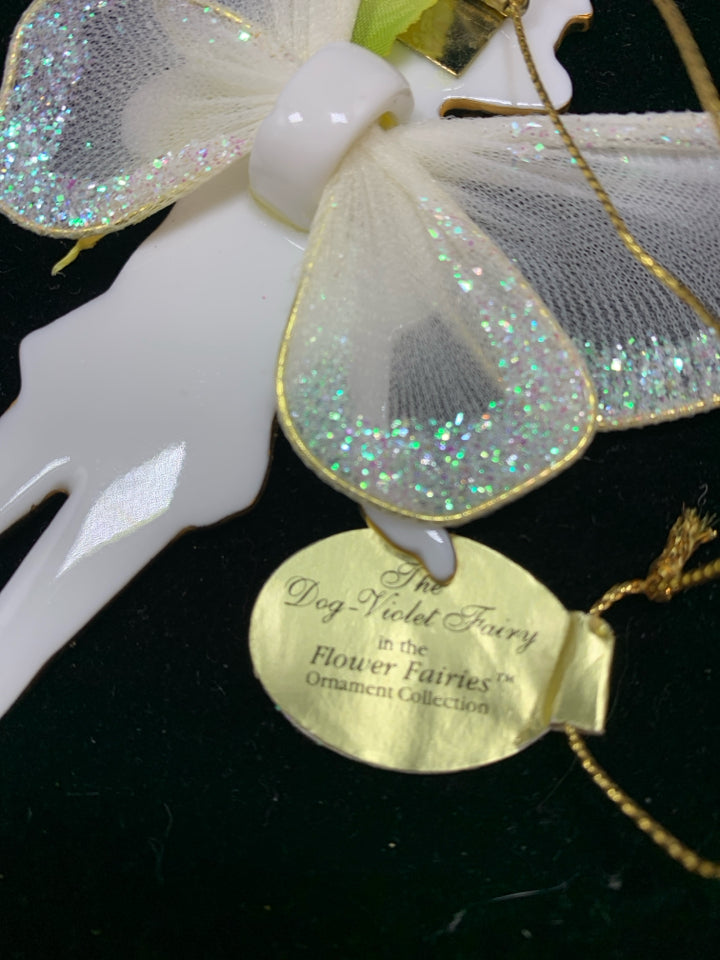 THE DOG-VIOLET FAIRY PORCELAIN ORNAMENT.