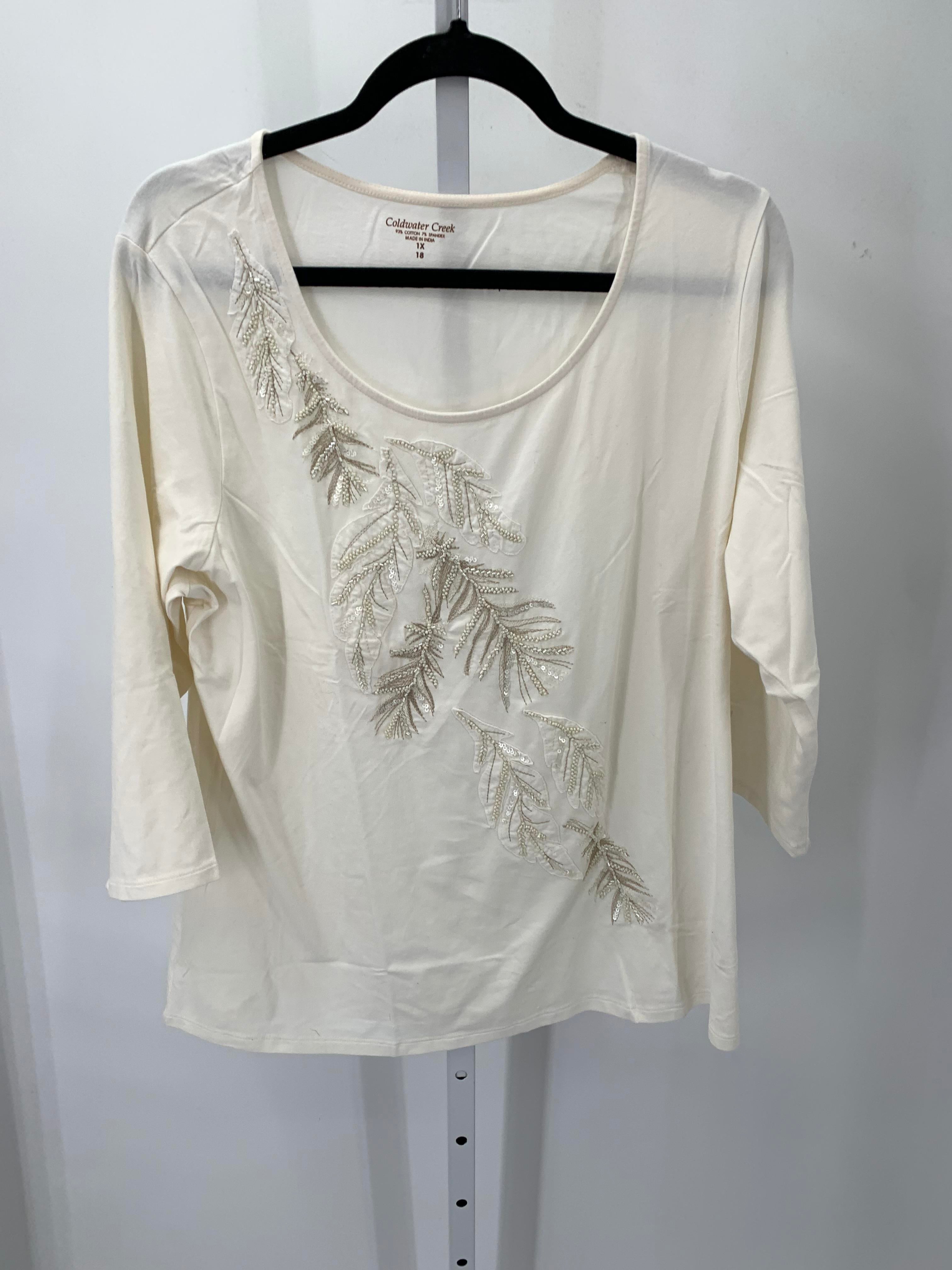 Coldwater Creek Size 1X Womens 3/4 Sleeve Shirt