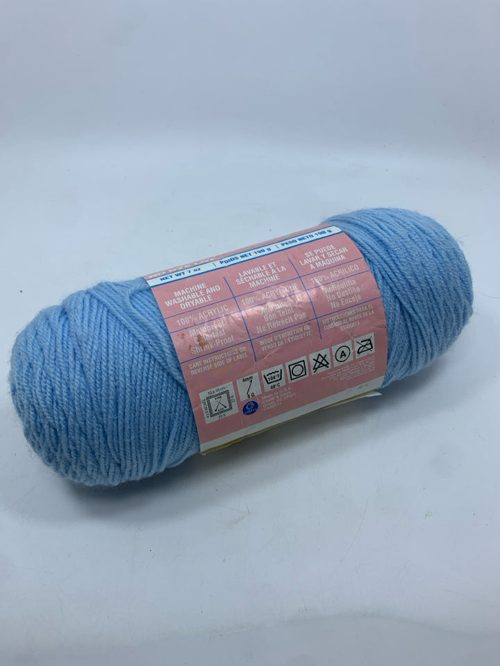 RED HEART BABY BLUE YARN.