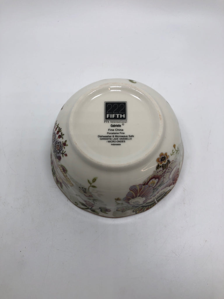 FLORAL BOWL W/WAVY RIM.