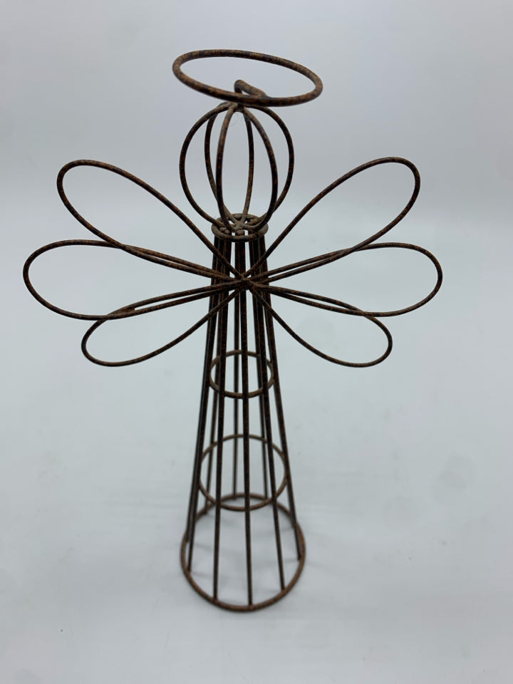 BROWN WIRE ANGEL SHELF DECOR.
