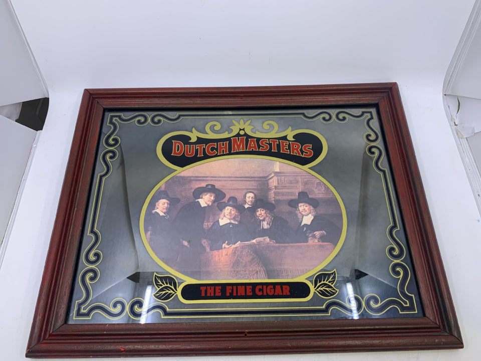 VTG DUTCH MASTERS CIGARS MEN W/ HATS MIRROR WALL ART.