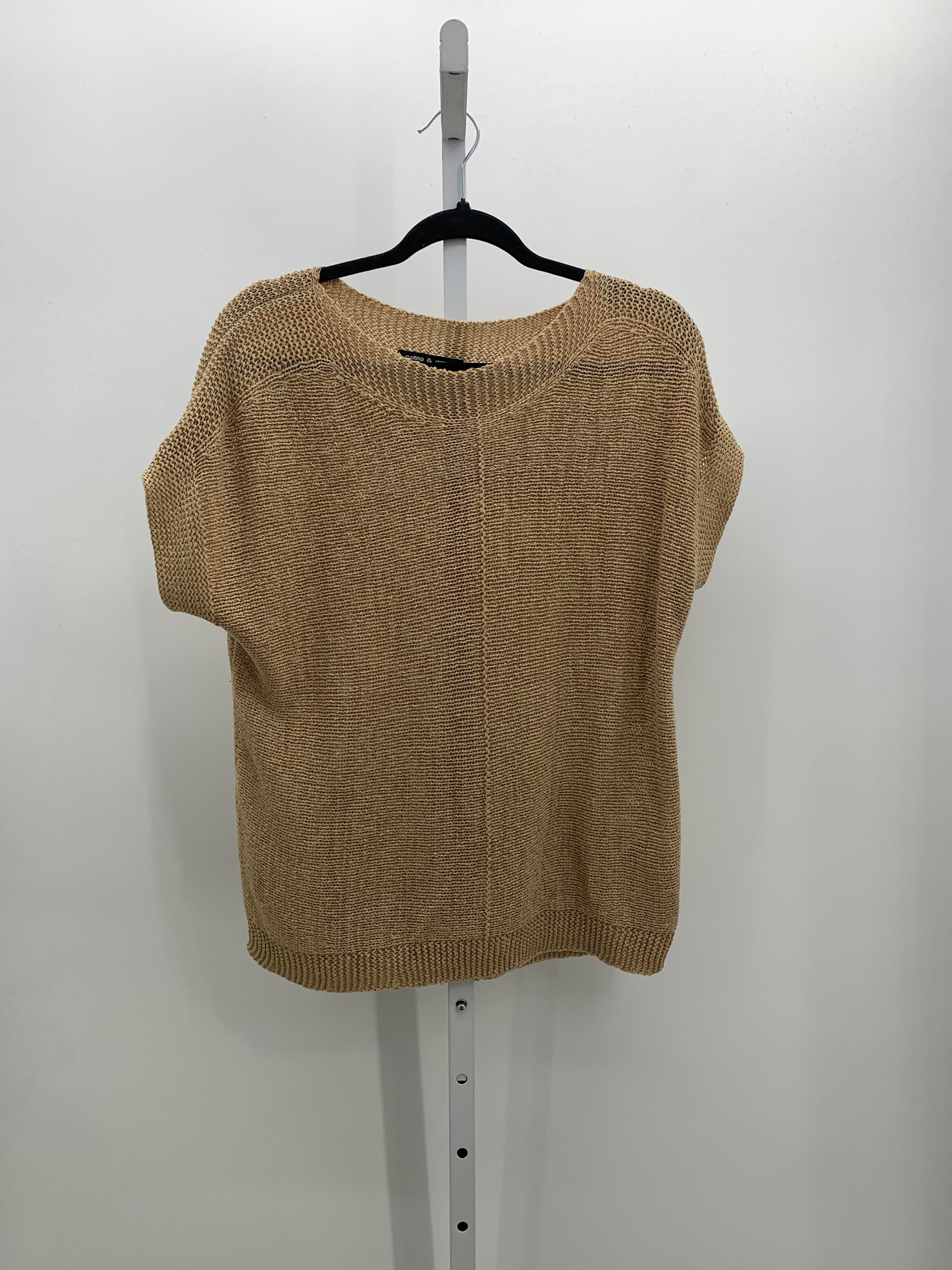 Cable & Gauge Size Large Misses Short Slv Sweater