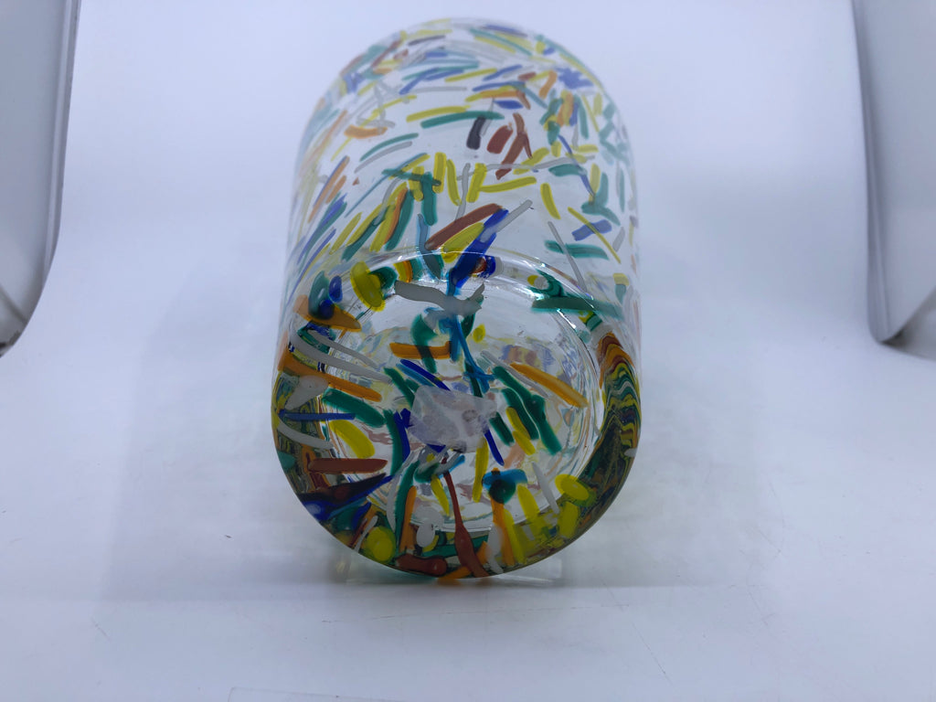 LARGE COLORED VASE SPRINKLE LOOK.