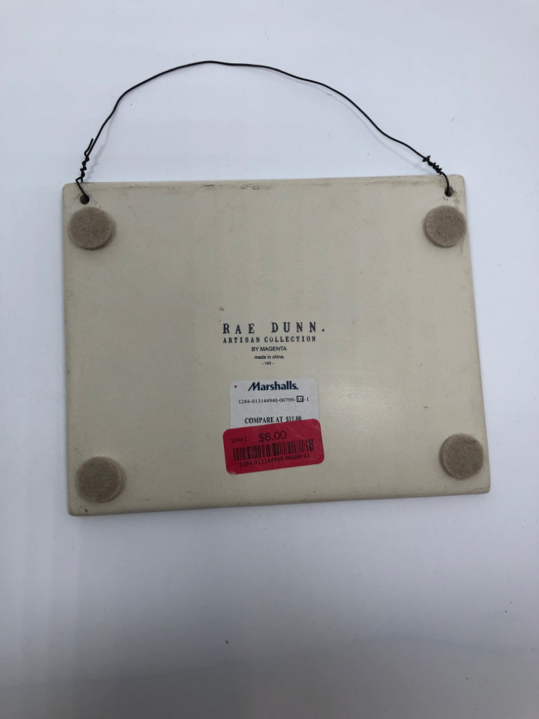 RAE DUNN BARE YOUR SOLES CERAMIC WALL HANGING.
