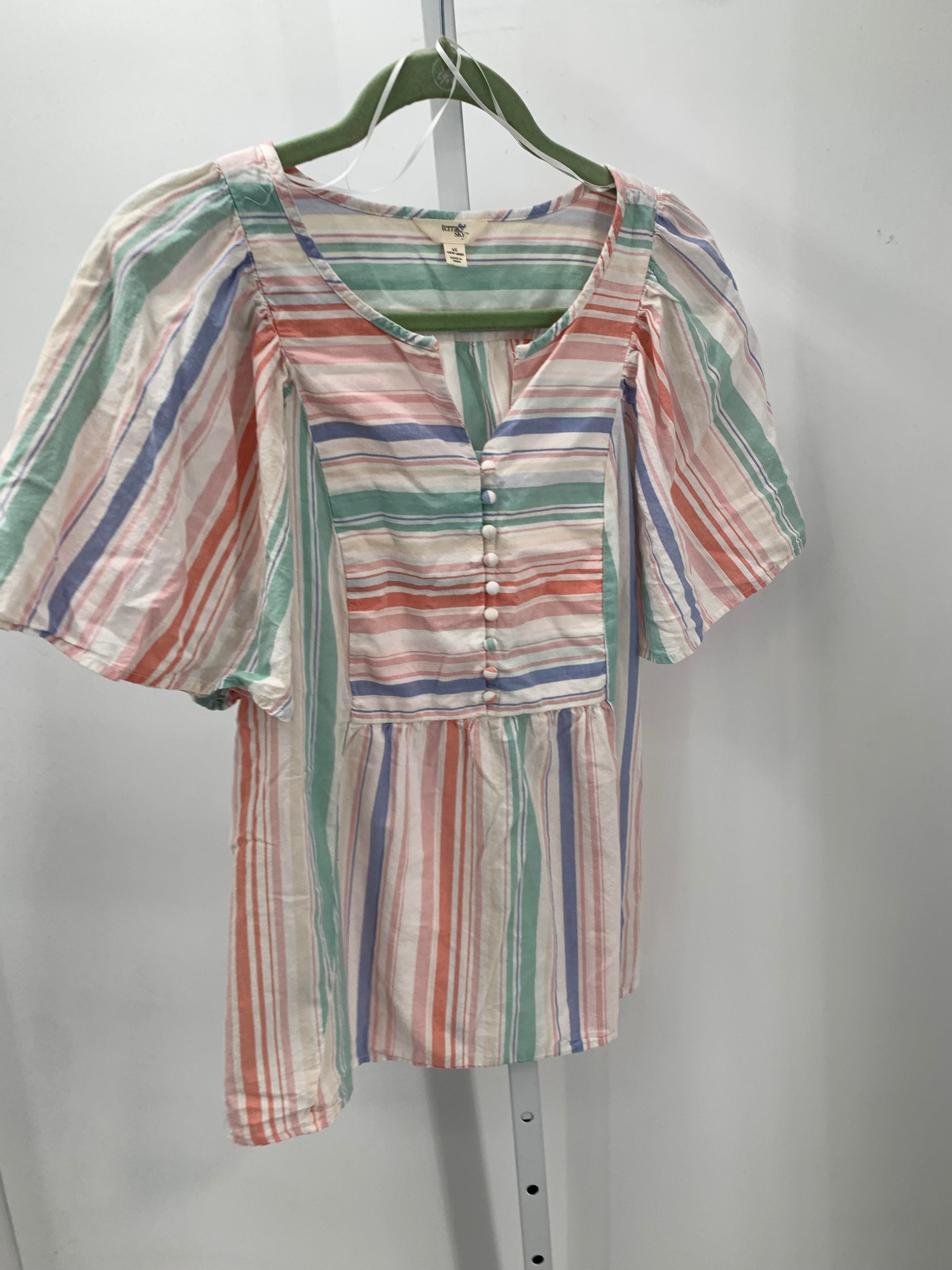Terra & Sky Size 1X Womens Short Sleeve Shirt
