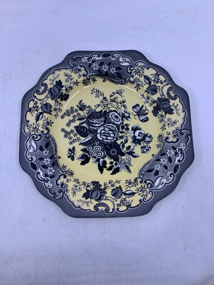 ARCHIVE COLLECTION BLUE ROSE PLATE BLACK/YELLOW.