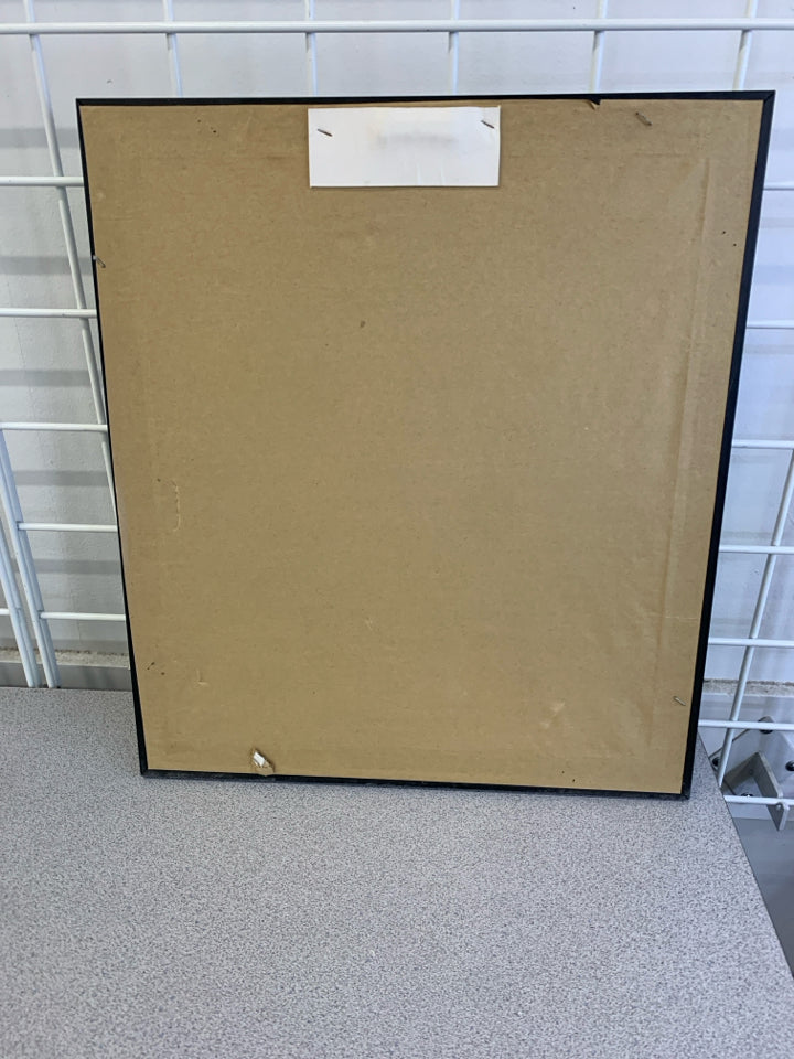 BATHTUB IN BATHROOM PICTURE W /BLACK FRAME.