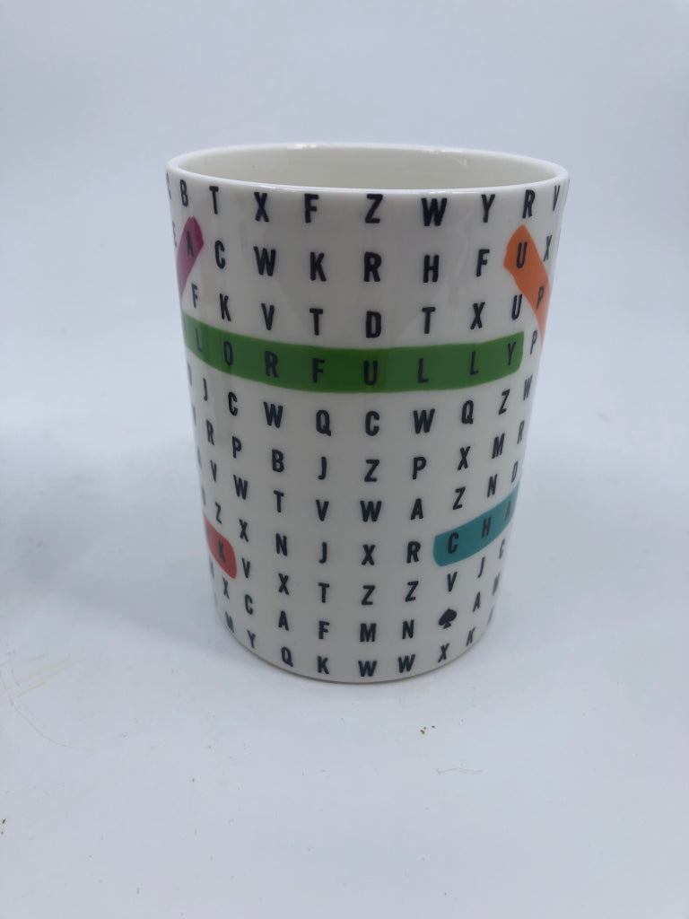 2 LENOX KATE SPADE CROSSWORD + WORD SEARCH MUG SET.