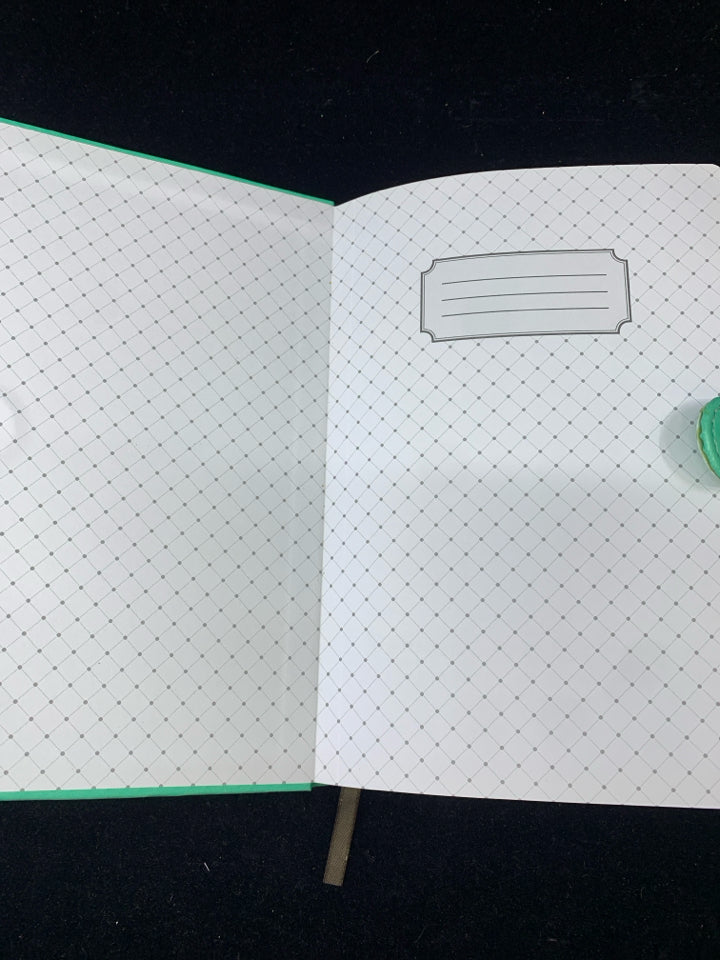 TEAL LEATHER NOTEBOOK IMPRESSIONS LINED W/MAGNET CLOSE.
