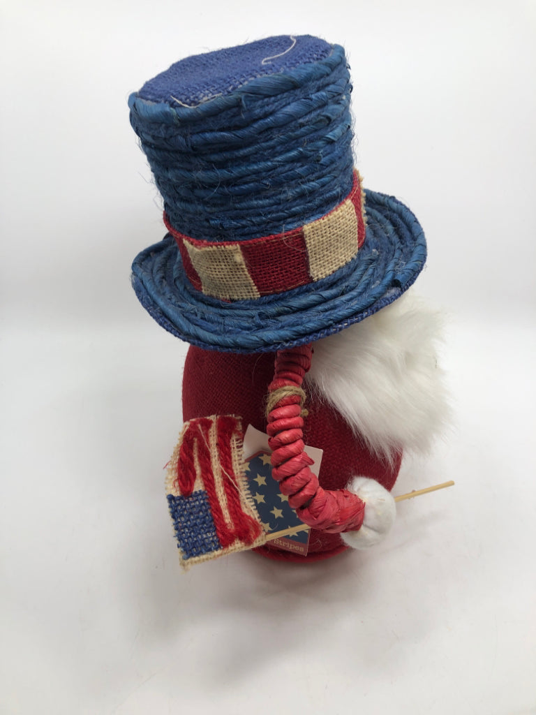 UNCLE SAM GNOME WITH AMERICANA HAT+FLAG.