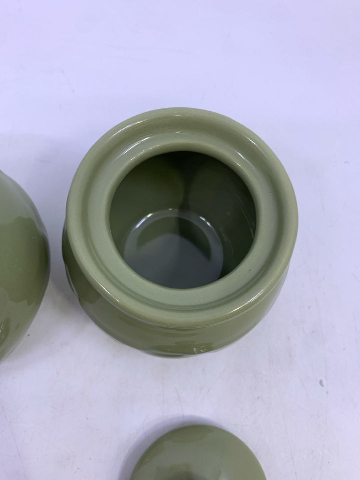 2 PC SUGAR & CREAMER GREEN LONGABERGER.