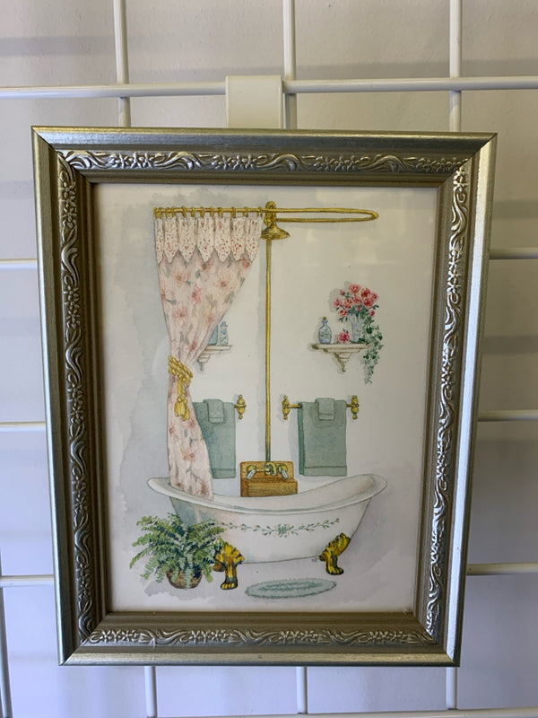TUB IN GOLD FRAME WALL ART.