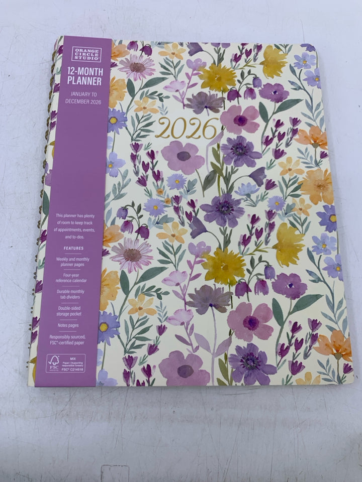 NEW 2026 CALENDAR PURPLE FLOWERS.