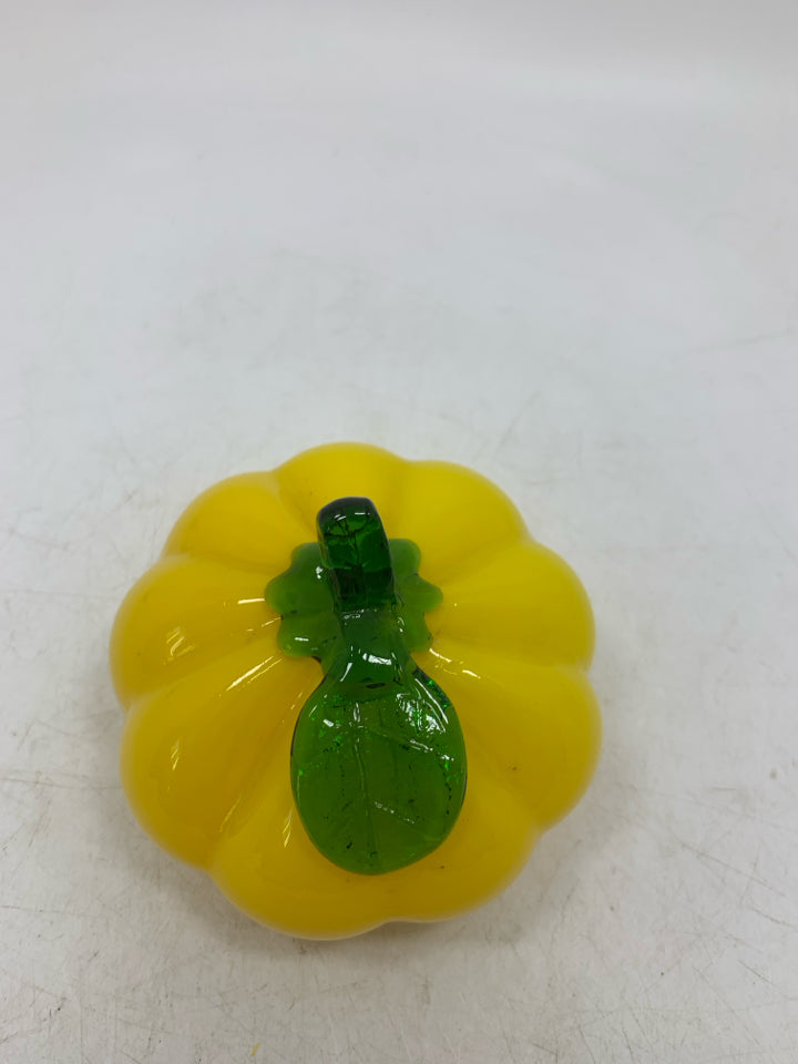 YELLOW GLASS PUMPKIN.