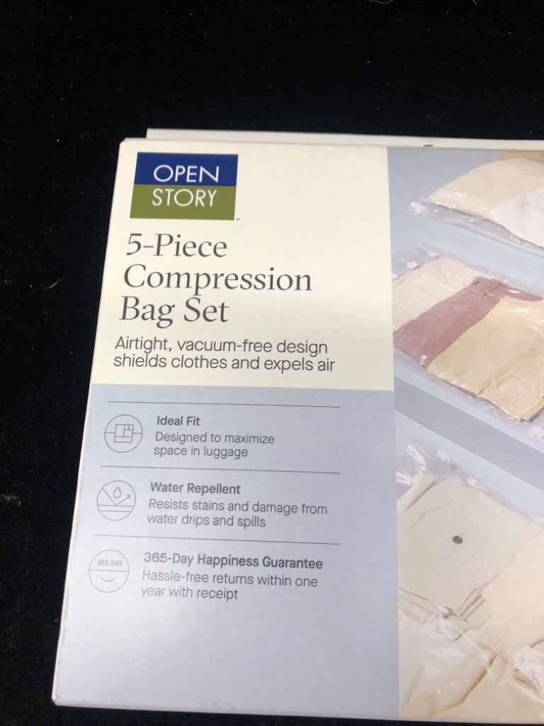 NIB 5 PIECE COMPRESSION BAG SET