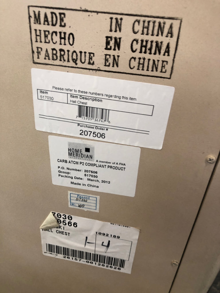 RUSTIC OFF WHITE 2 DRAWER CONSOLE TABLE W/ LOW SHELF.