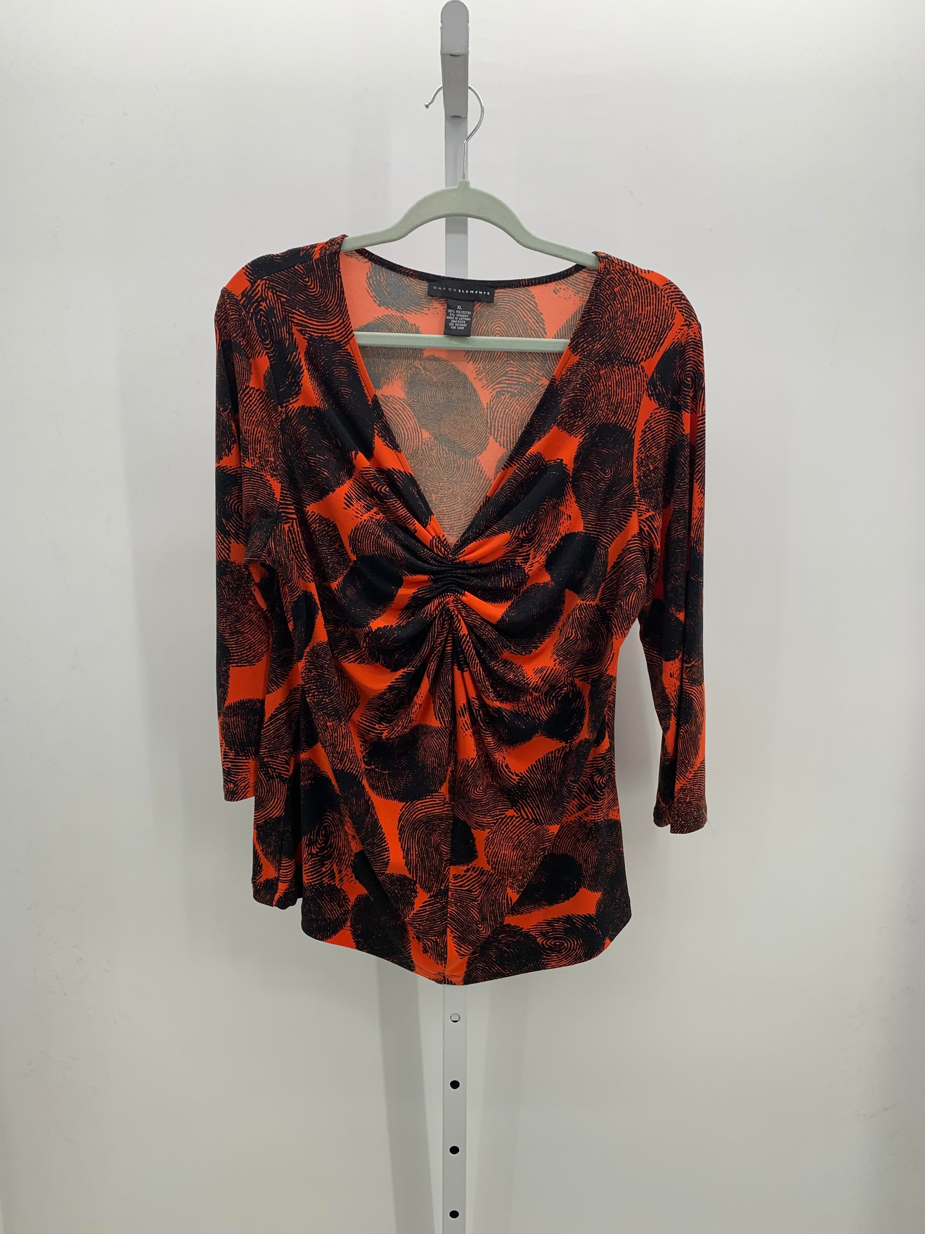 Grace Elements Size Extra Large Misses 3/4 Sleeve Shirt