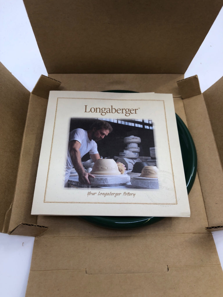 NIB COASTER LID GREEN LONGABERGER