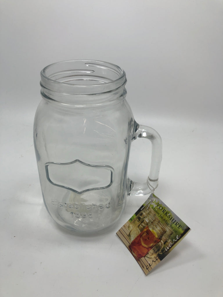 NWT YORKSHIRE MASON JAR MUG 320Z.