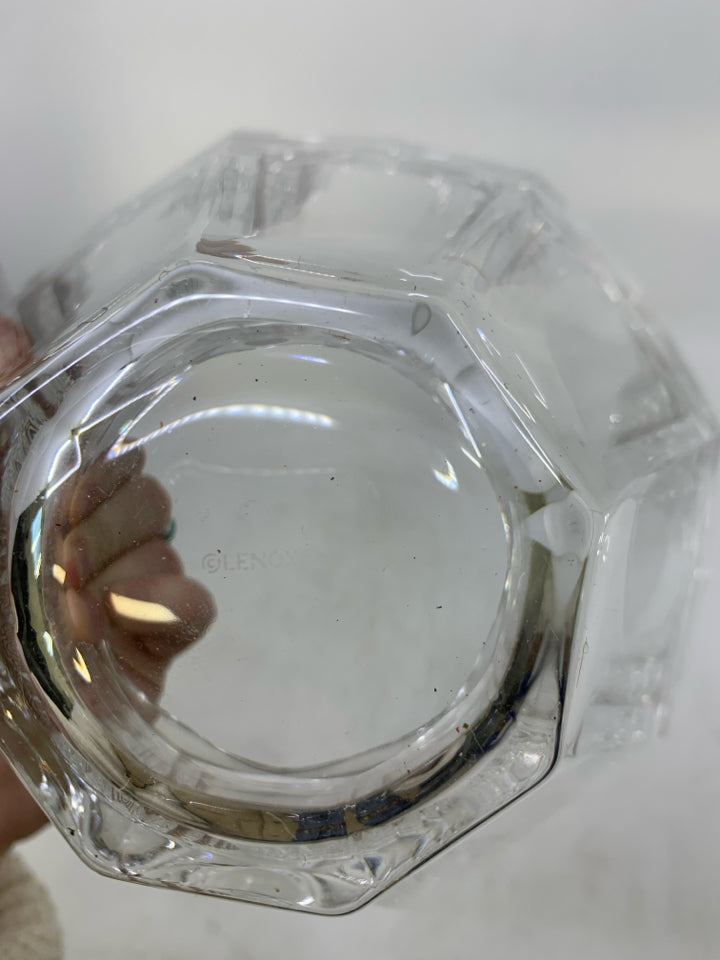 CRYSTAL OCTAGON SHAPED BOWL.
