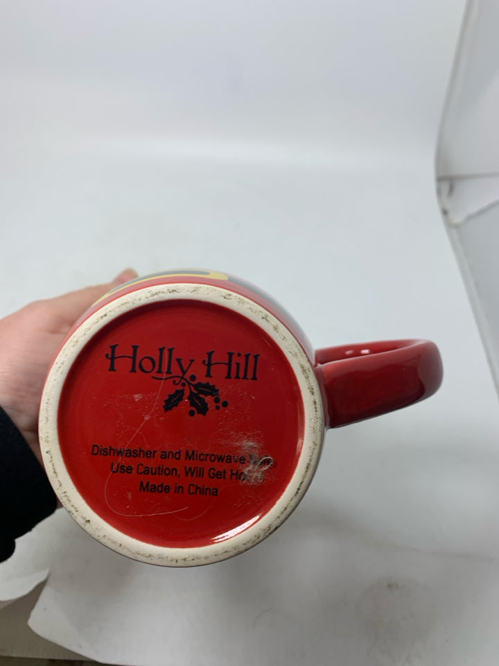 LARGE RED IT'S ALL FUN & GAMES 'TILL SANTA MUG.