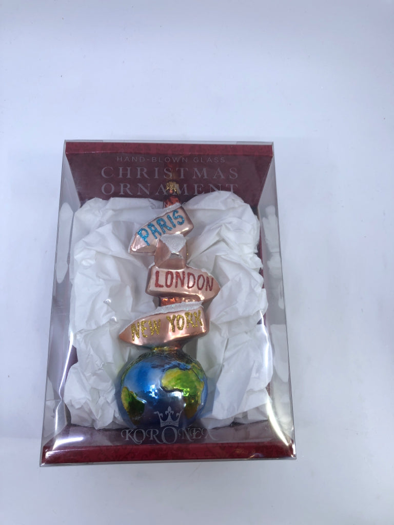"PARIS,LONDON,NEW YORK" CHRISTMAS ORNAMENT.