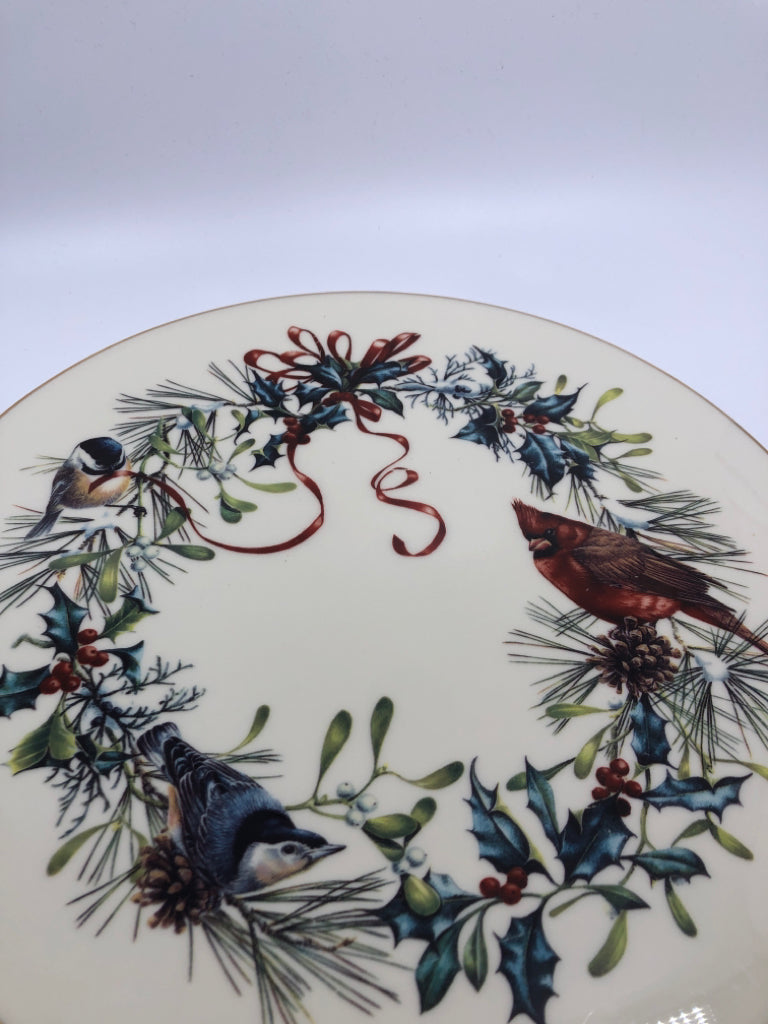 LENOX WINTER GREETINGS CAKE PLATE.