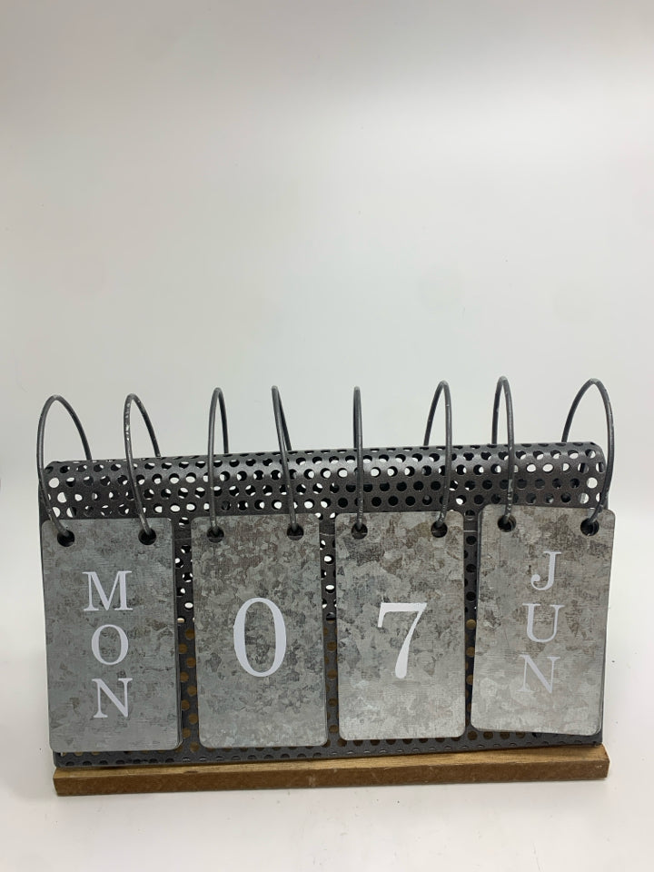 INDUSTRIAL METAL FLIP PERPETUAL CALENDAR.