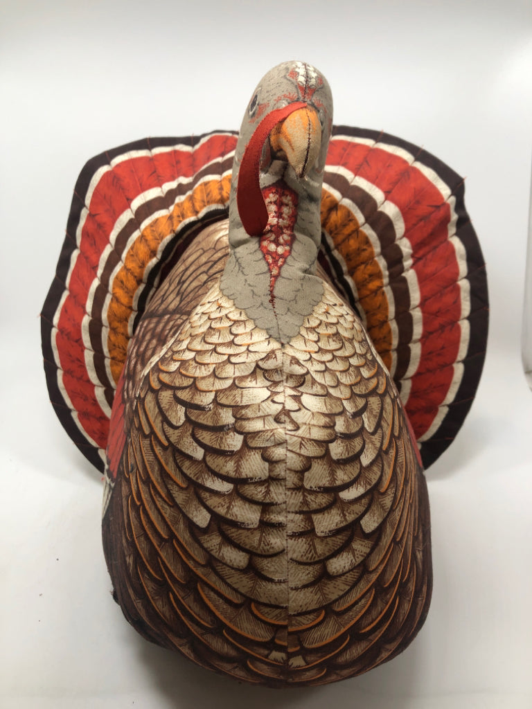 FABRIC WEIGHTED TURKEY DECOR.