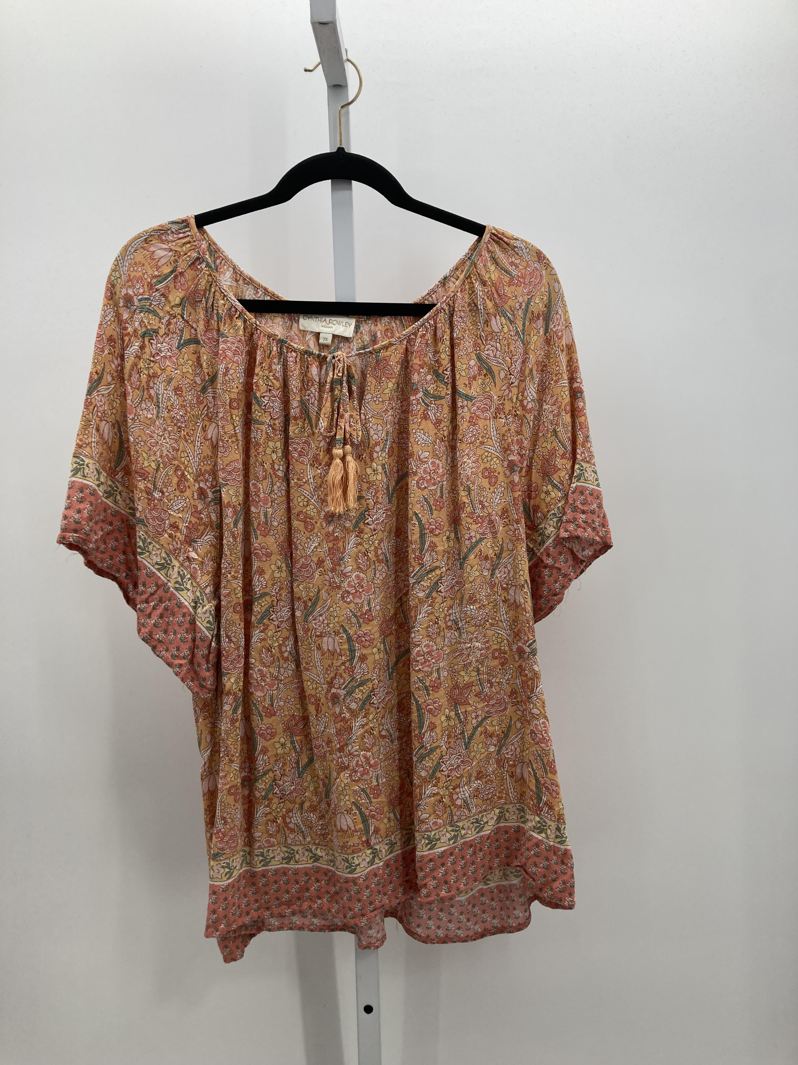 Cynthia Rowley Size 2X Womens Short Sleeve Shirt