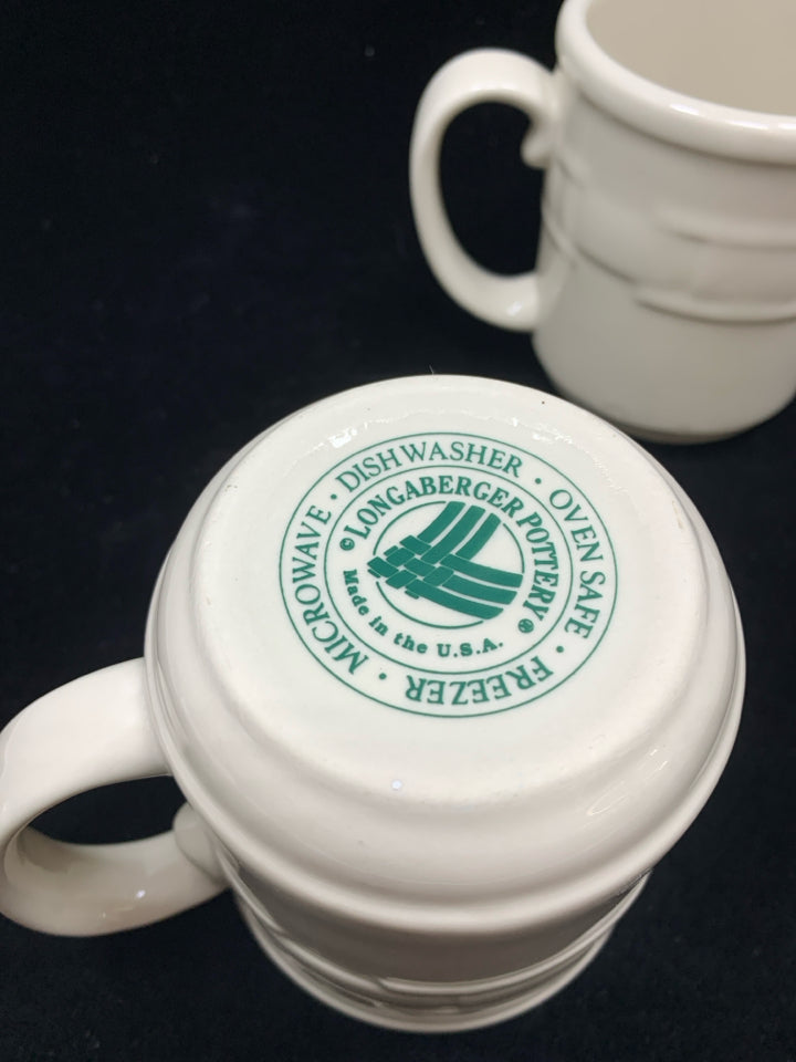 2 LONGABERGER CREAM MUGS.