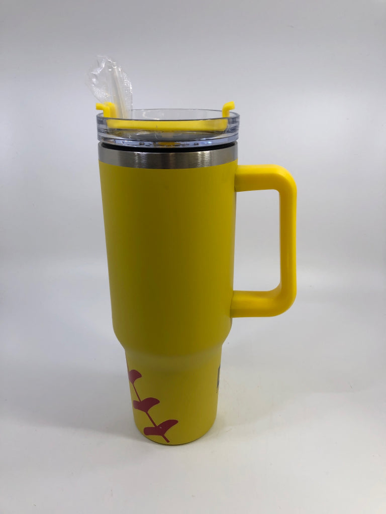 NEW SOFTBALL TUMBLER W/STRAW.