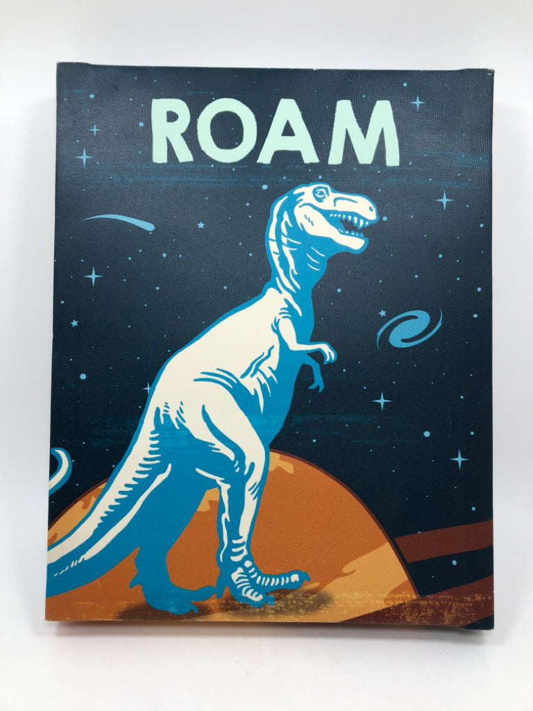 "ROAM" DINO IN SPACE CANVAS.