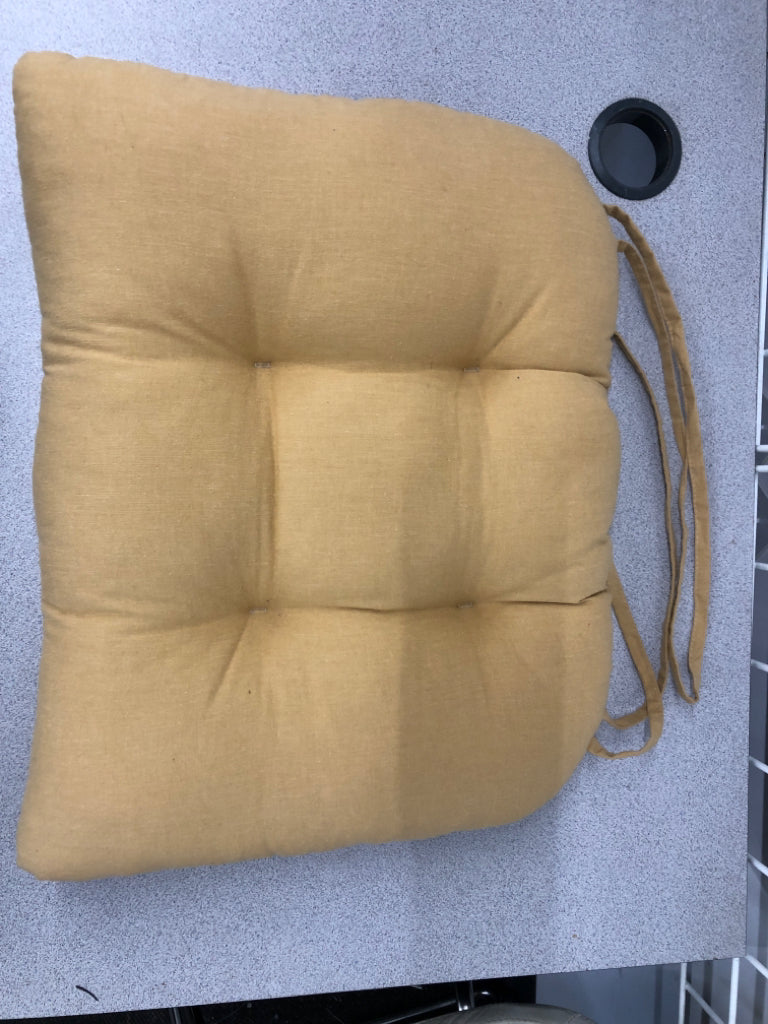 2PC TAN CHAIR SEAT/BACK CUSHION.