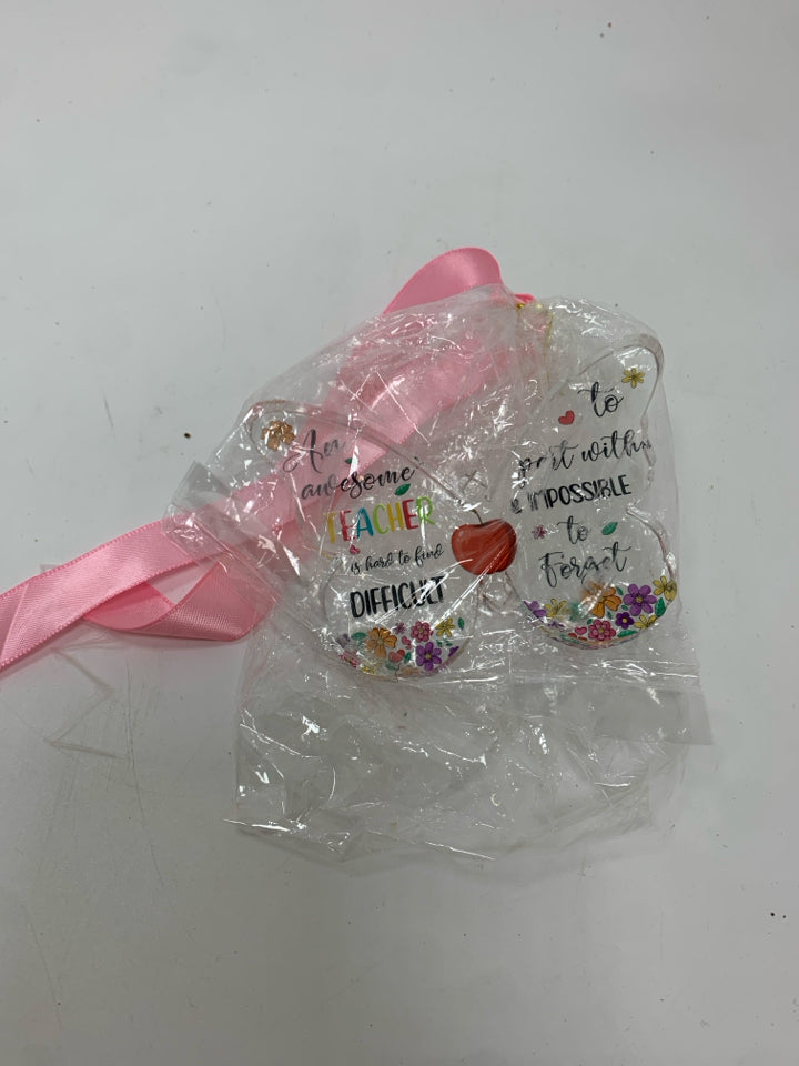 "TEACHER" BUTTERFLY FIGURINE IN BAG.