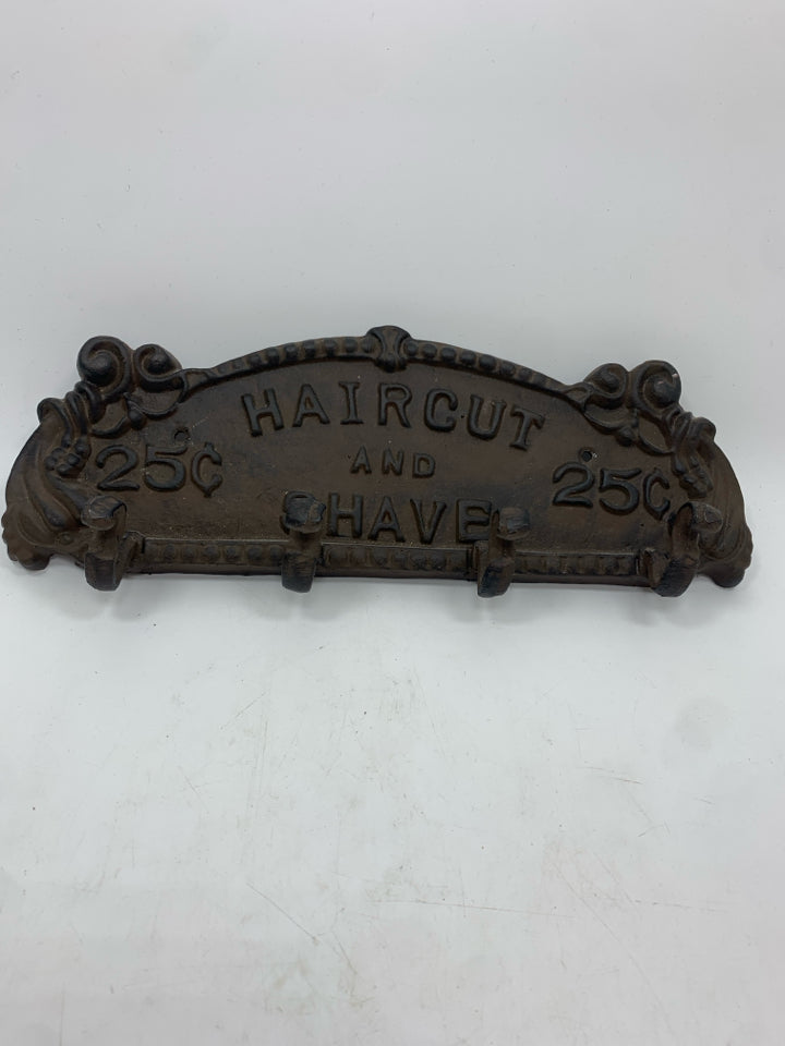 HAIRCUT & SHAVE HEAVY METAL SIGN.