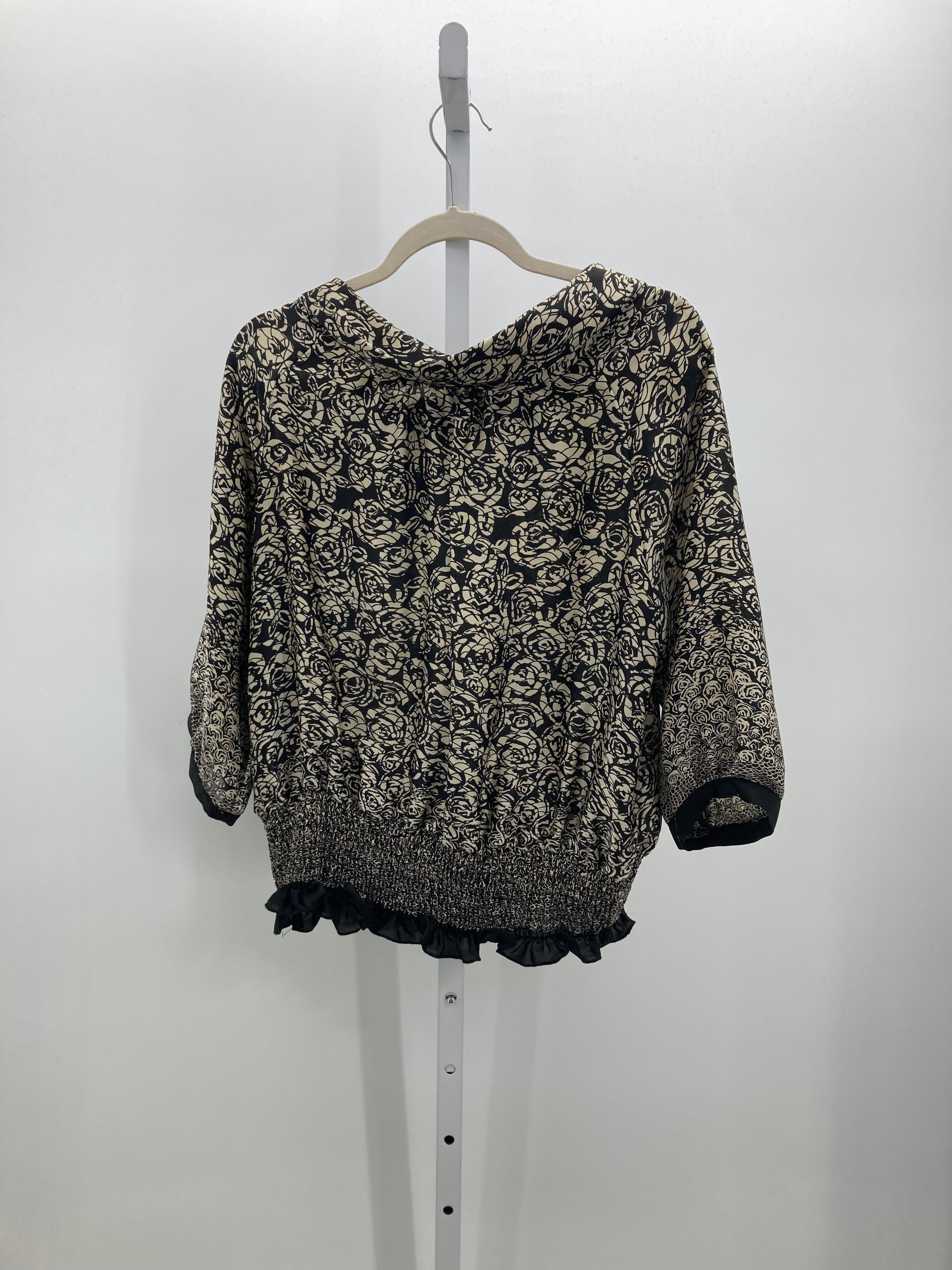 WD NY Size Large Misses 3/4 Sleeve Shirt
