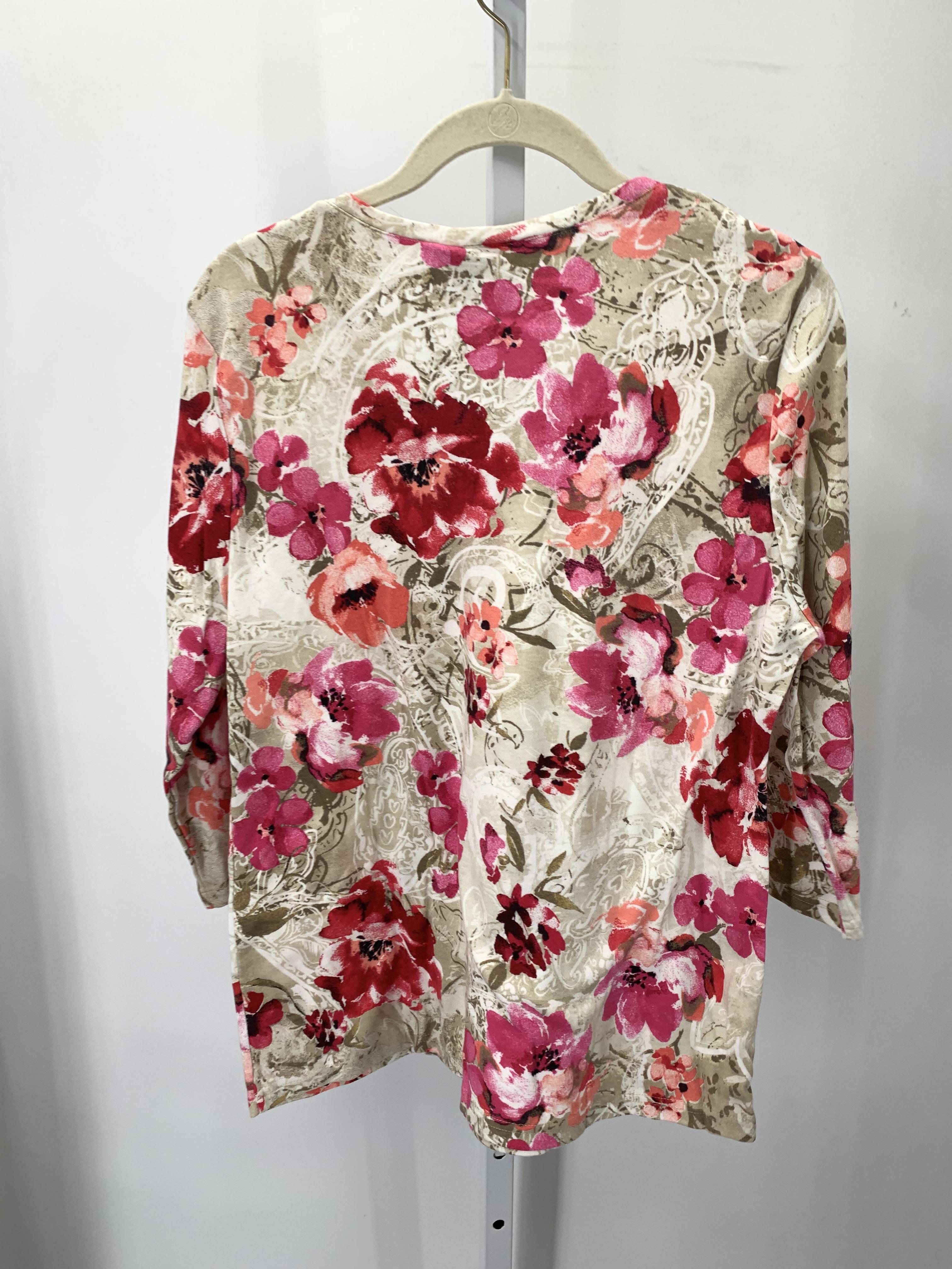 Karen Scott Size Large Misses 3/4 Sleeve Shirt