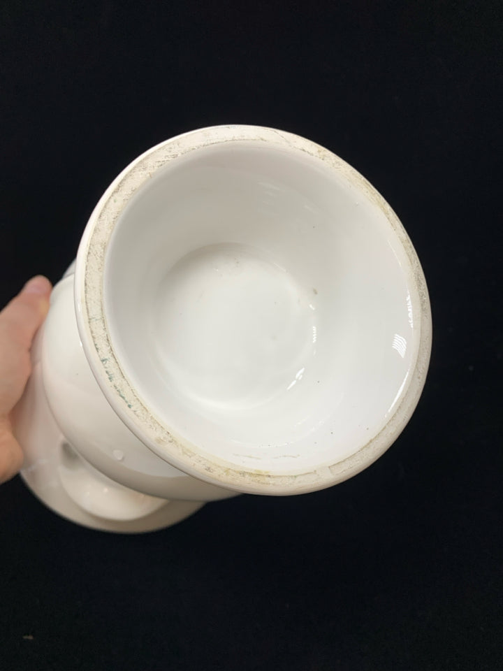 WHITE TULIP SHAPED VASE.