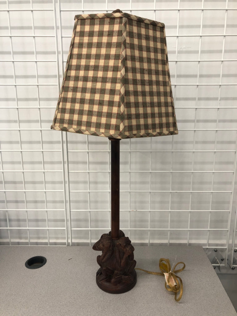 HEAR NO EVIL SEE NO EVIL TALL MONKEY LAMP.