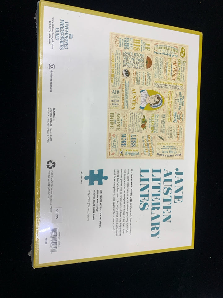 NIP JANE AUSTIN LITERARY LINES PUZZLE THE UNEMPLOYED PHILOSOPHERS GUILD.